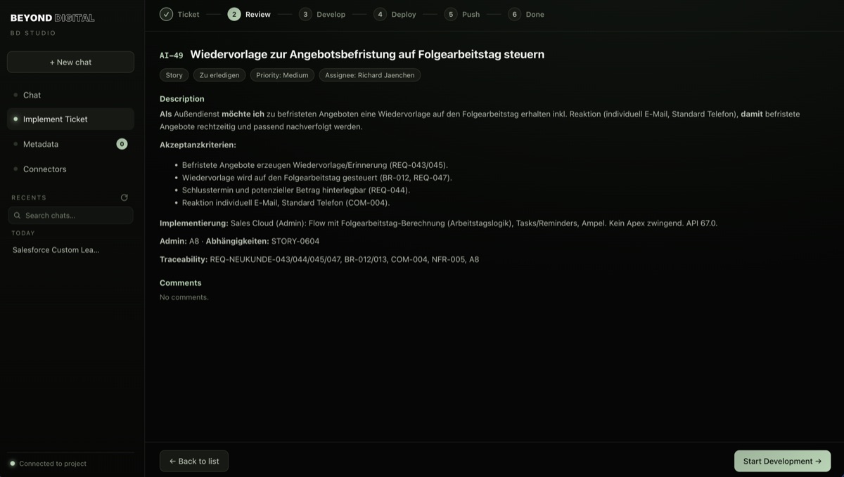 Umsetzungsreife Stories